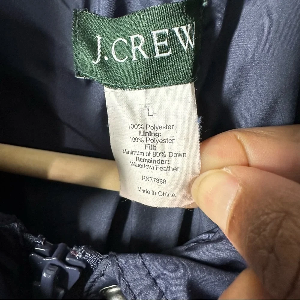 J.Crew Navy Longline Puffer Coat Size L - Picture 6 of 7